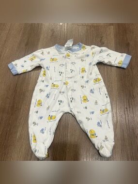 Vintage Y2K Spot Character Animal Print Footed Sleeper 100% Cotton 3-6 Months